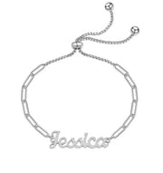 Adjustable Custom Name Bracelet Personalized Paper Clip Name Bracelet