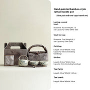 Hand-painted Bamboo Teapot Tea Making Household One Pot Two Cups