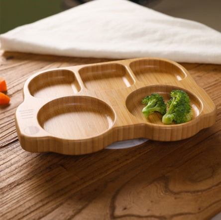 Bamboo And Wood Children's Suction Cup Tableware