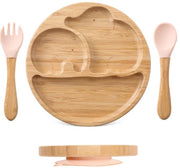 Bamboo And Wood Children's Suction Cup Tableware