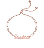 Adjustable Custom Name Bracelet Personalized Paper Clip Name Bracelet