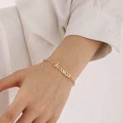 Adjustable Custom Name Bracelet Personalized Paper Clip Name Bracelet