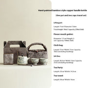 Hand-painted Bamboo Teapot Tea Making Household One Pot Two Cups