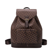 Female Anti-theft Women Draw Rope Large Backpack Leather School Bag