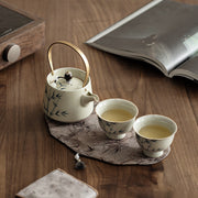 Hand-painted Bamboo Teapot Tea Making Household One Pot Two Cups
