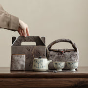 Hand-painted Bamboo Teapot Tea Making Household One Pot Two Cups