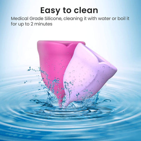 Set Of 2 Menstrual Cups Reusable Period Cup Medical Silicone Comfortable With Bag