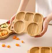 Bamboo And Wood Children's Suction Cup Tableware