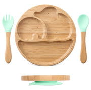 Bamboo And Wood Children's Suction Cup Tableware
